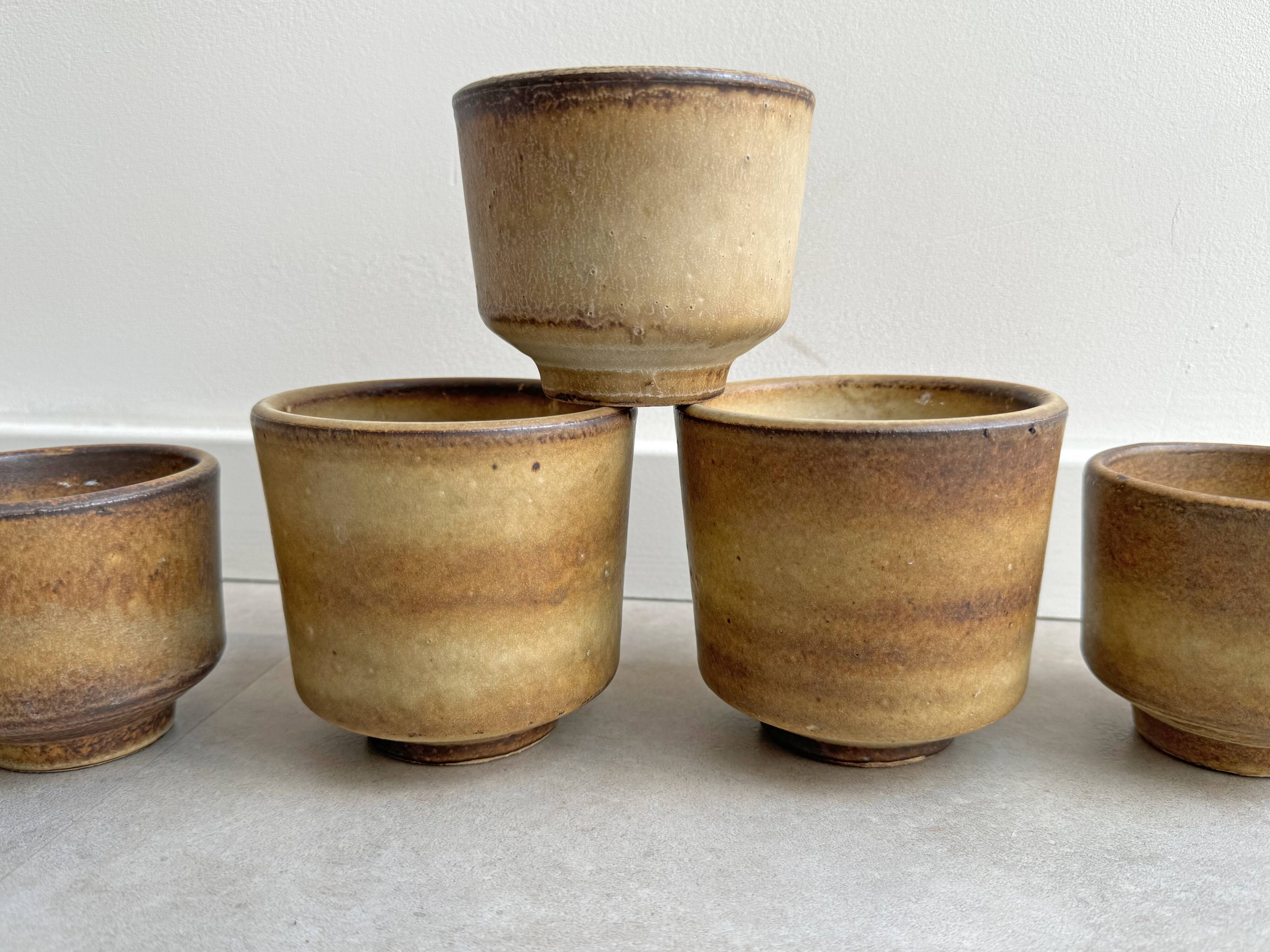 Set of 5 vintage Dutch ceramic 70s planters / flower pots