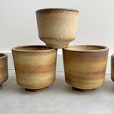 Set of 5 vintage Dutch ceramic 70s planters / flower pots