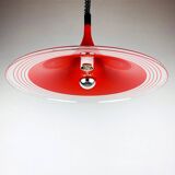 Red Albatros pendant lamp made of plastic from the mid-century by Meblo, Yugoslavia, 1970s.