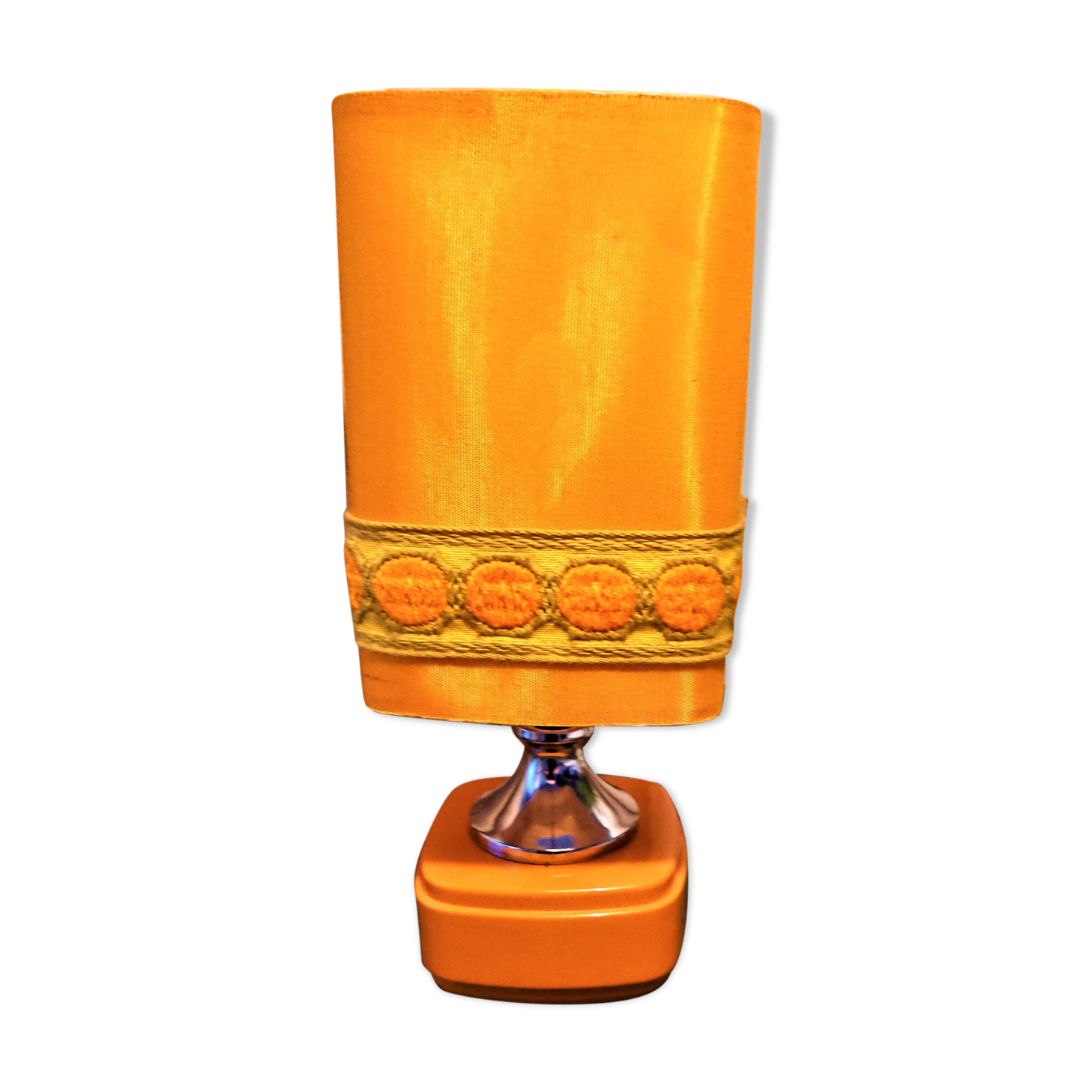 Orange bedside lamp year 70