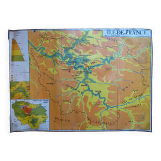 Old school map of Ile-de-France, ed. Nightingale