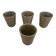 Série de 4 tasses gobelets digoin grès beige made in france vintage #e