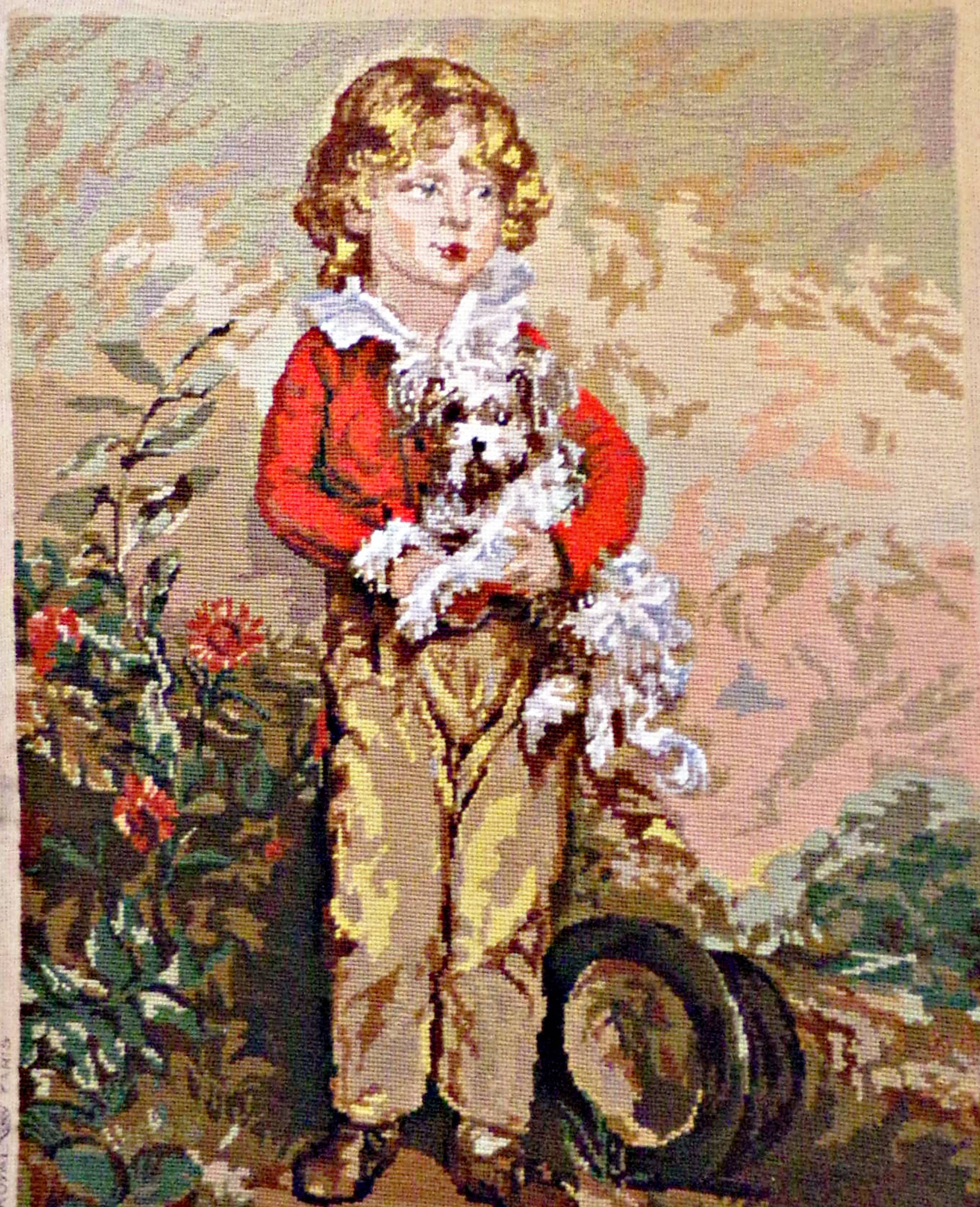 Vintage france - tapisserie canevas royal paris fait-main à l'aiguille