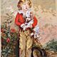 Vintage france - tapisserie canevas royal paris fait-main à l'aiguille
