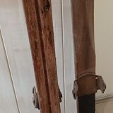 Old pair ski wood REKORD