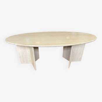 oval travertine table from the 70s