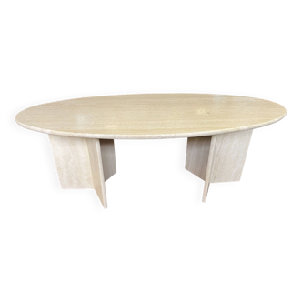 table ovale en travertin années 70