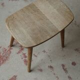 Vintage Swedish Modern Solid Oak Stool by Yngve Ekström, Model "palle", 1950s