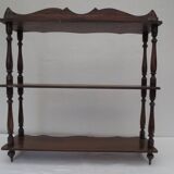 Old turned wood shelf, walnut color