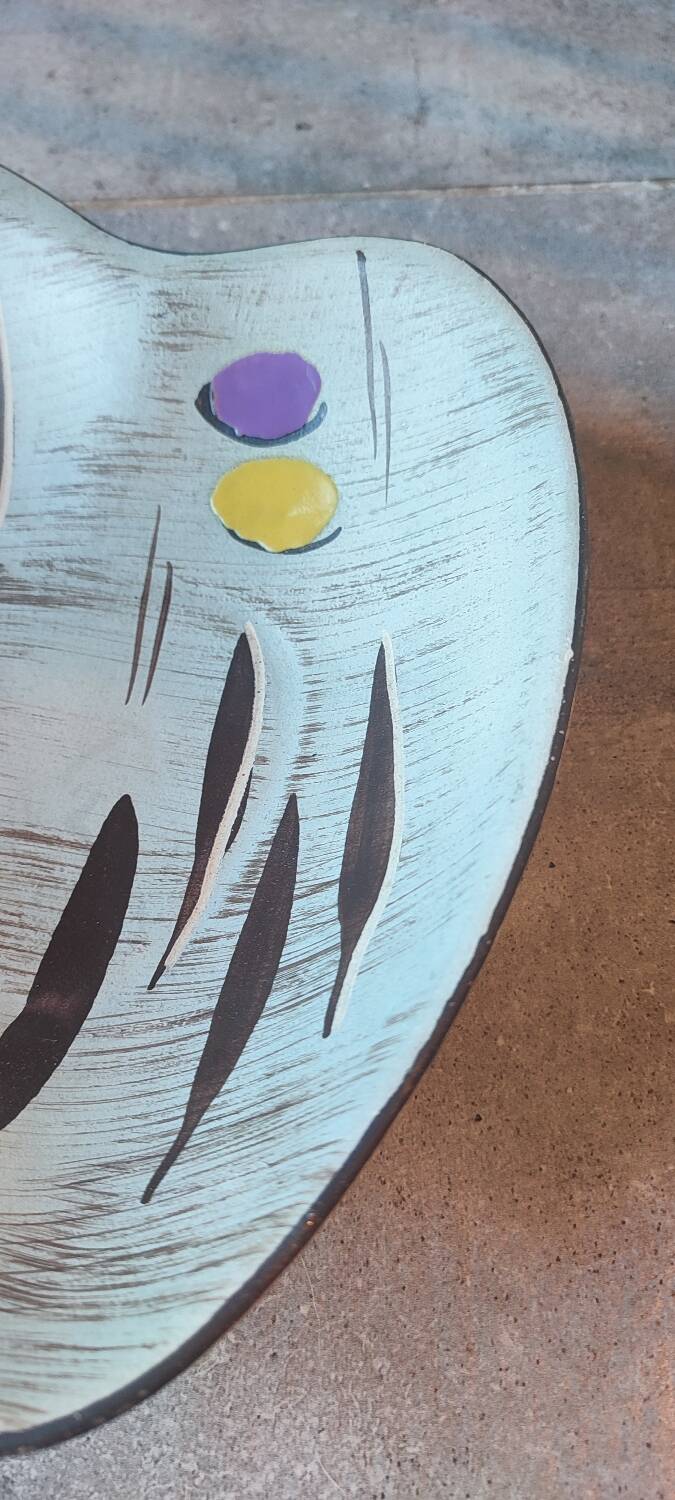 West German Freeform MCM ceramic plate, 1950s/60s