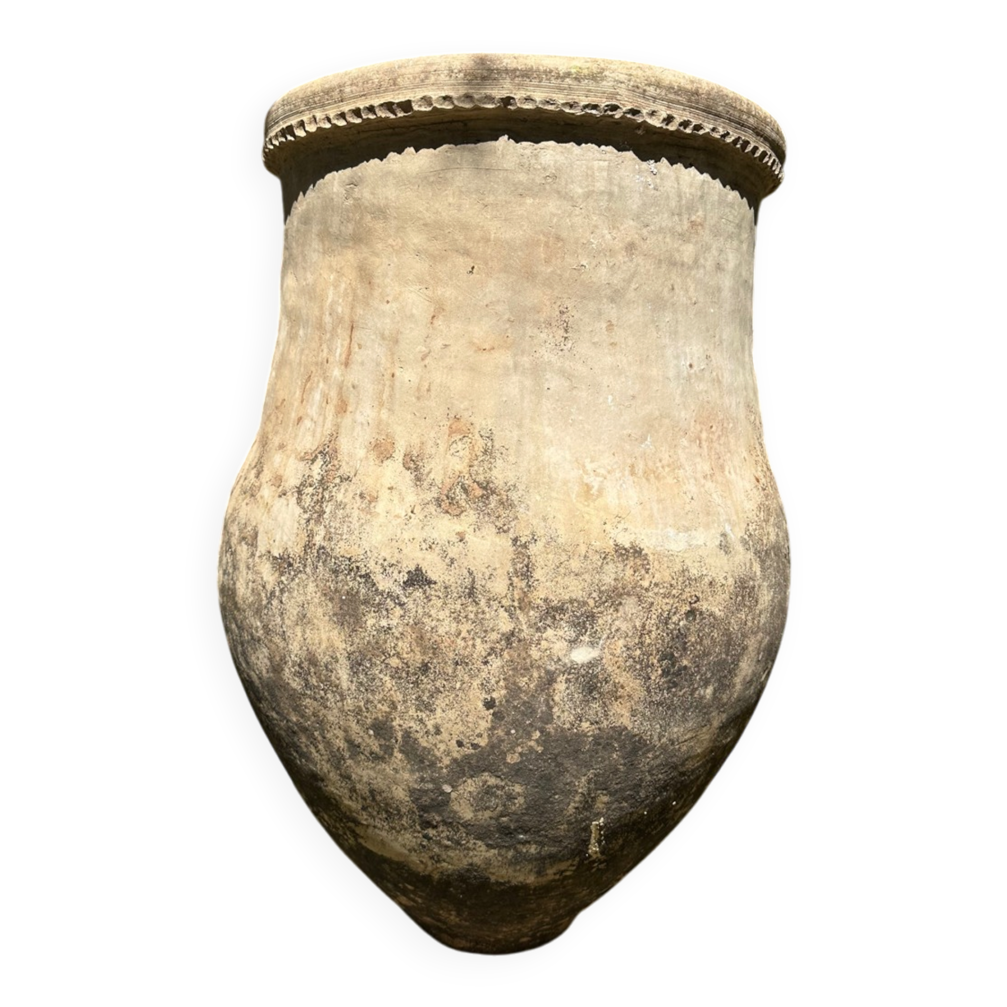 Ancient terracotta pottery jar from the 19th century
