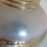 Plafoonier globe in pink frosted glass art deco style