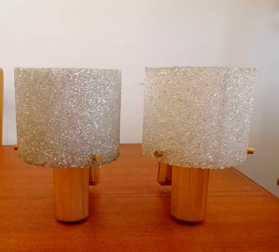 Pair of perspex wall lamps, 1960