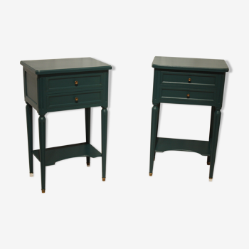 Pair of nightstands Lous XVI blue Ultramarine