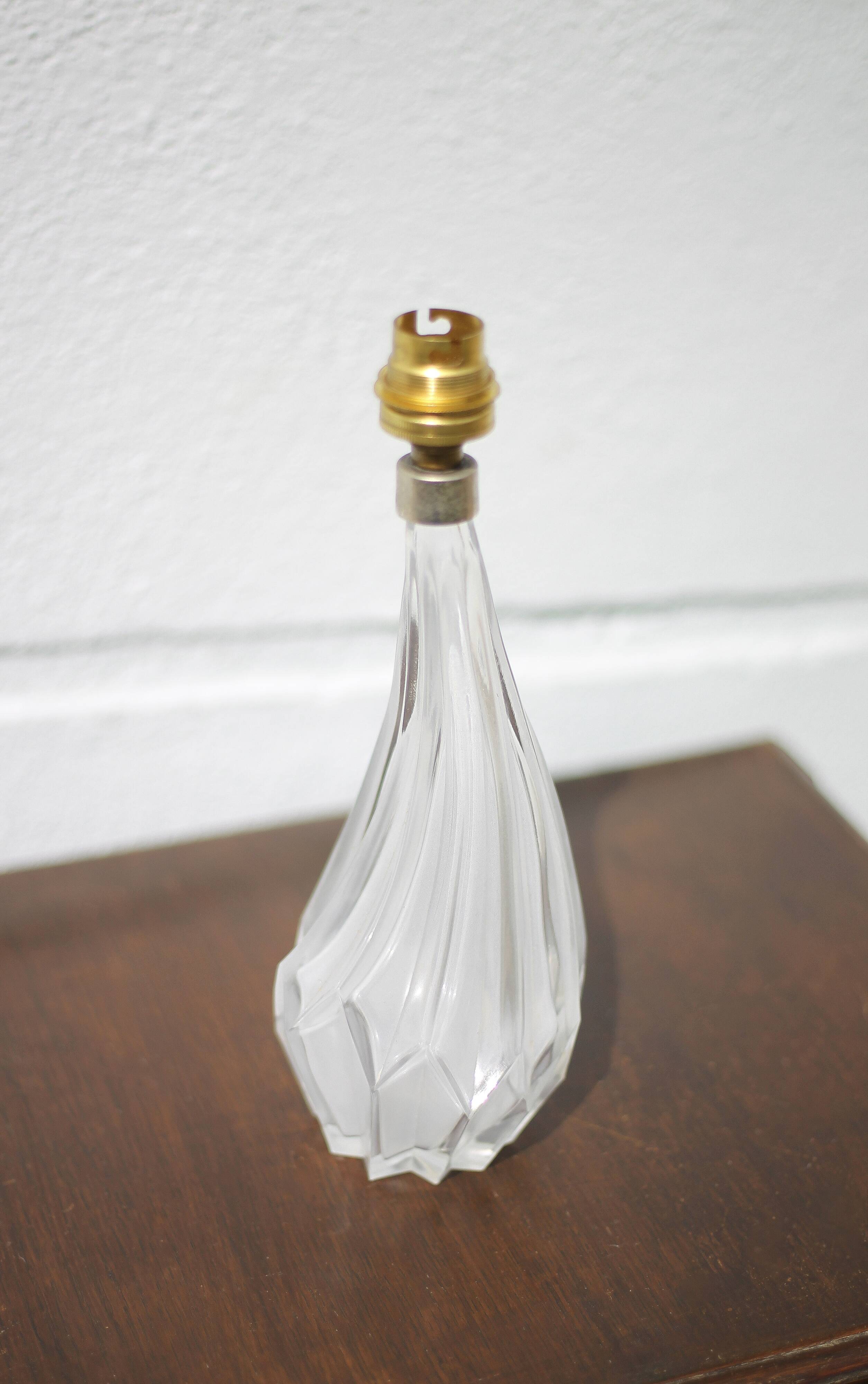 Vintage lamp, crystal lamp, table lamp, bedside lamp, asymmetrical lamp, 50's