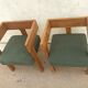 Pair of tripod armchairs ancient solid teak, 60