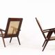 Paire de fauteuils en acajou et cannage 1950