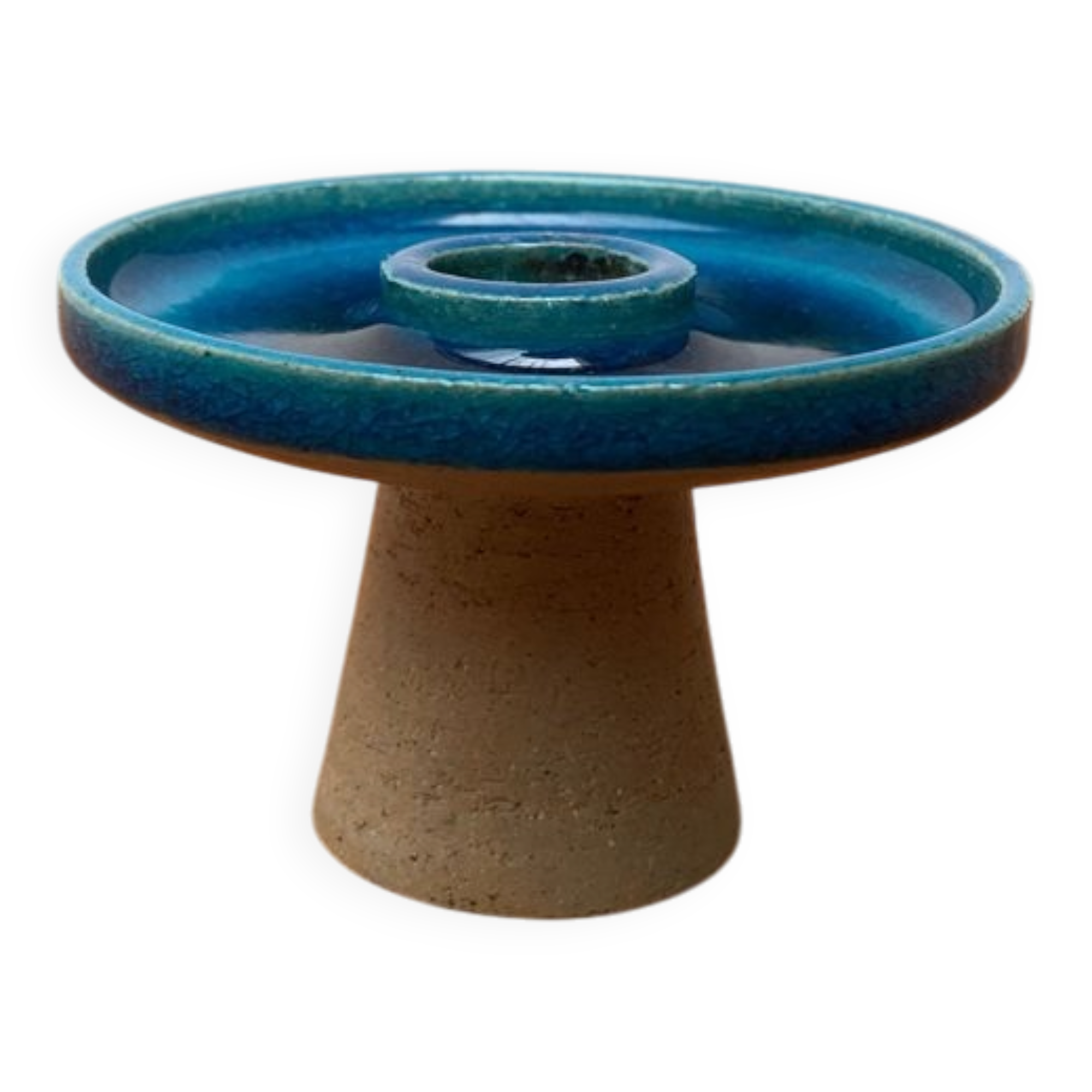Danish ceramic candlestick from the mid-century by Herman A. Kähler for Hak, 1960s.
