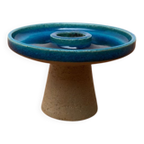 Danish ceramic candlestick from the mid-century by Herman A. Kähler for Hak, 1960s.