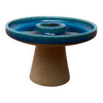 Danish ceramic candlestick from the mid-century by Herman A. Kähler for Hak, 1960s.