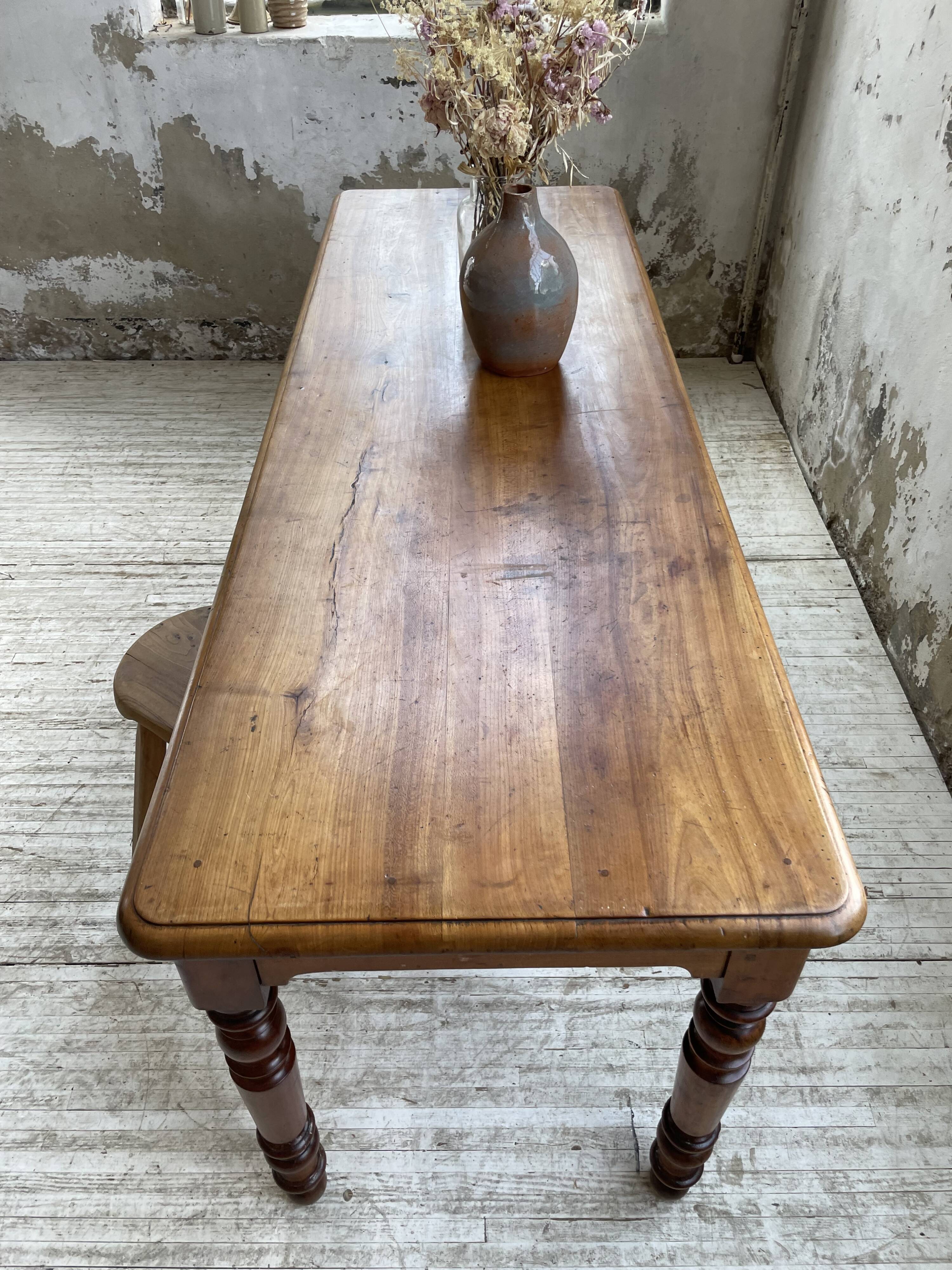 Walnut farm table 185 cm