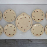 8 dessert plates with presentation dish, Béarn model, Orchies