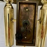 Pair of brass wall lights, 1950.