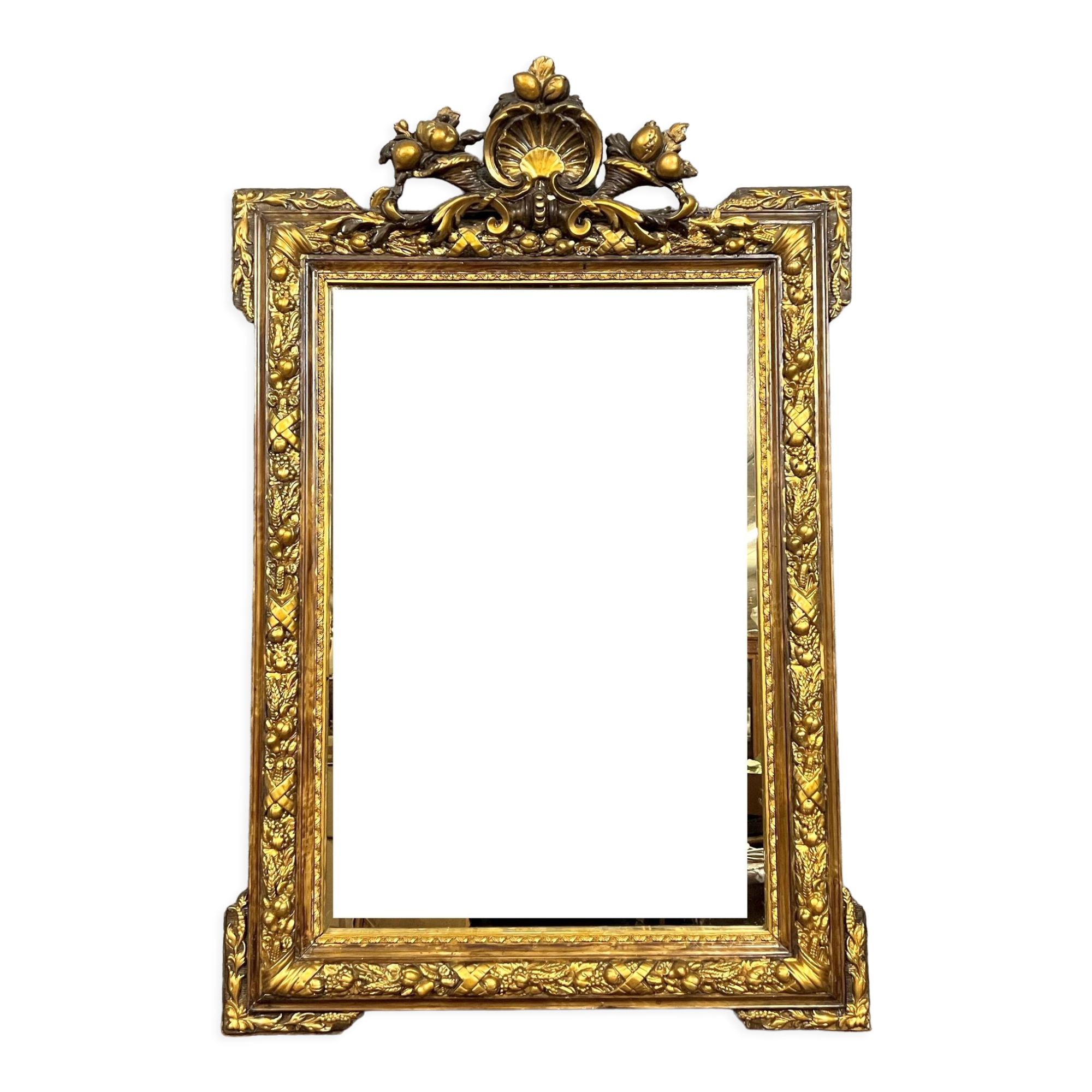 Miroir doré époque Napoléon III vers 1850-1880, 122x82 cm