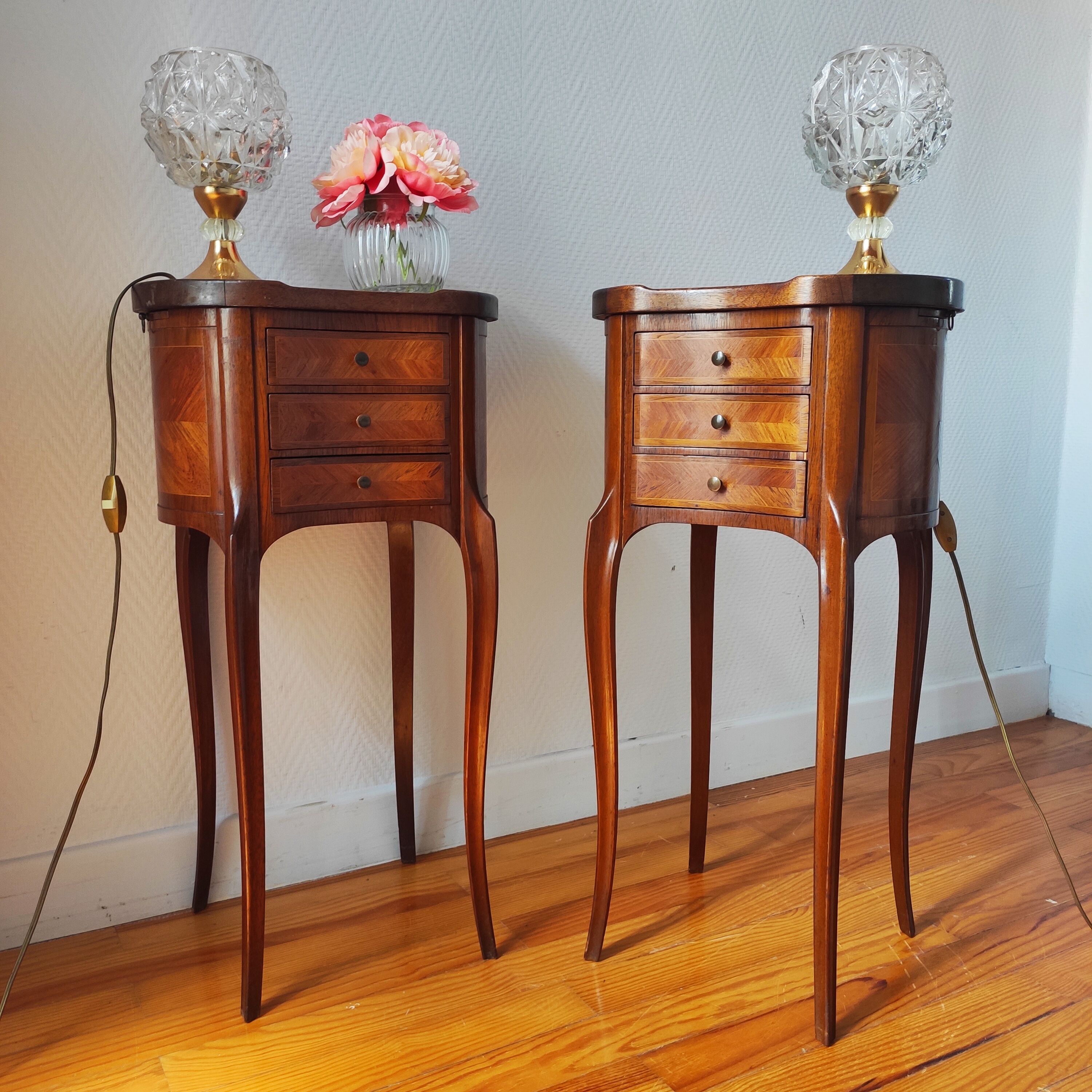 Pair of Louis XV style bedside tables