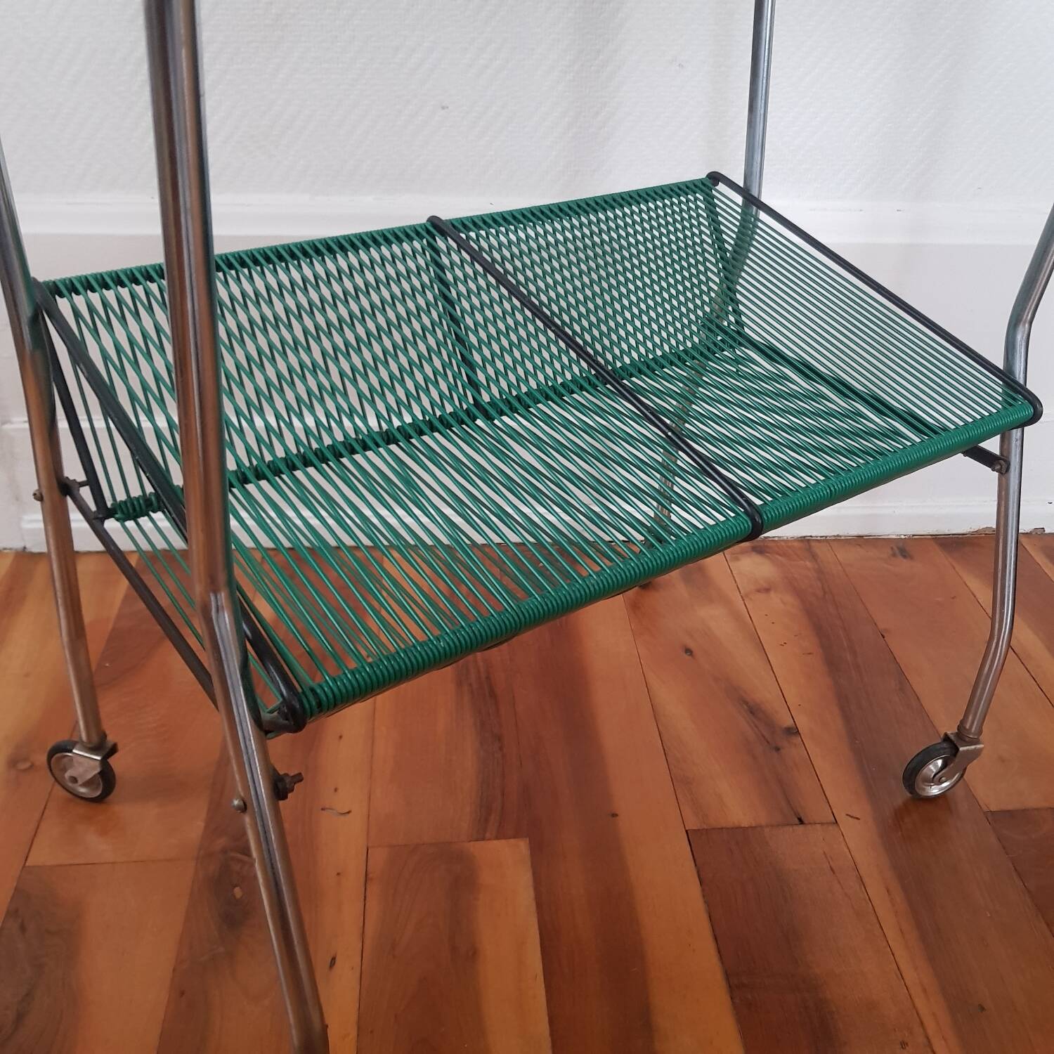 1950s vinyl storage side table