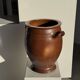 Very large glazed brown terracotta pot with two handles H41 D30