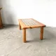 Scandinavian coffee table in solid pine and glass, 1970s