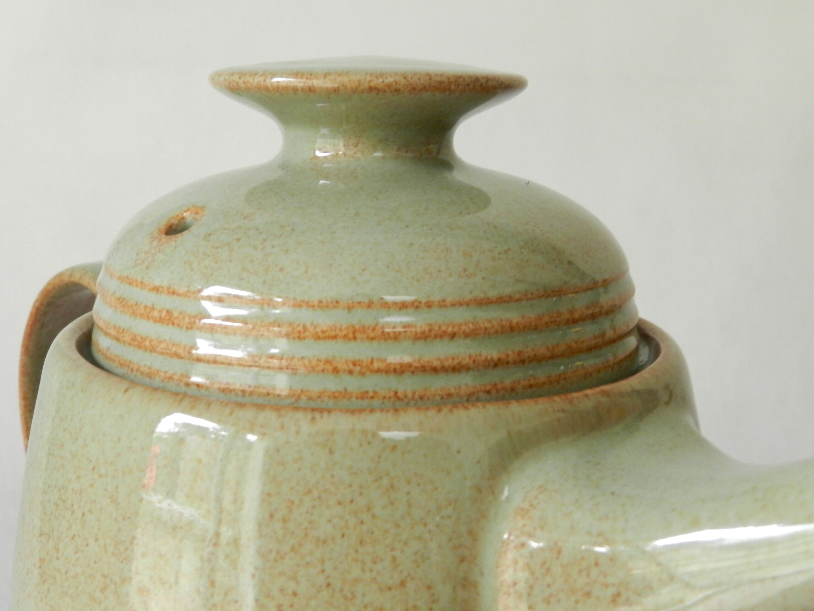 Celadon glazed stoneware teapot