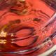 Large Art Deco round vase in amber glass signed Fains, circa 1930.