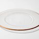 Large Vintage Glass Plate, Patterned Crystal Platter with Bronze Rim. Italy