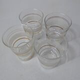 4 anciens verres granités blancs vintage