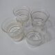 4 old vintage white granite glasses