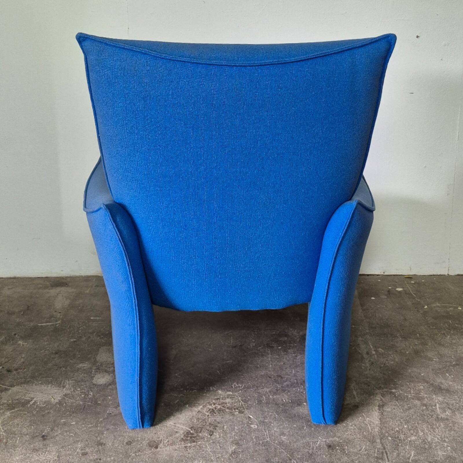 Space age design lounge chair in blue fabric, Netherlands 1960s