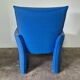 Space age design lounge chair in blue fabric, Netherlands 1960s