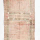 Brown red turkish runner rug, 90x336 cm
