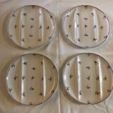 Set of 4 plates with asparagus Digoin Sarreguemines model amazone