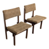 Pair of Rietveld Style Chairs with Adjustable Seat and Backrest, 1950s