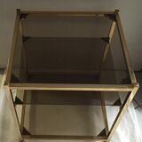 End table in smoky glass