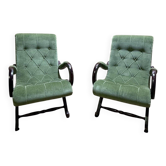 Pair of English Chesterfield armchairs