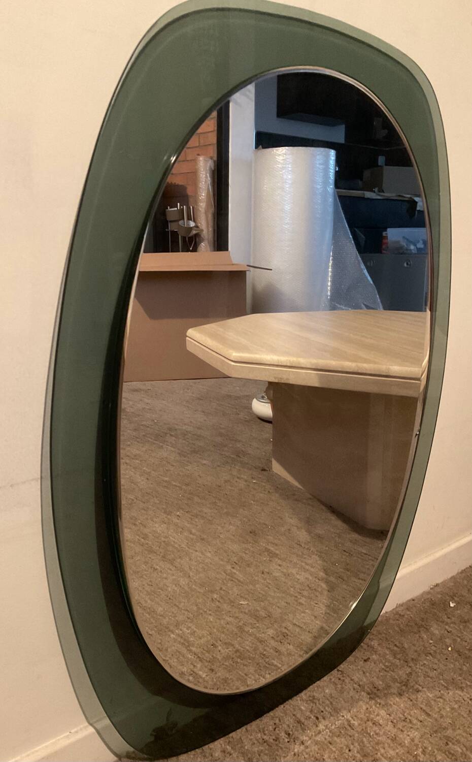Vintage smoked glass mirror from the 70s