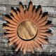 Vintage sun mirror 1960 in patinated golden balsa