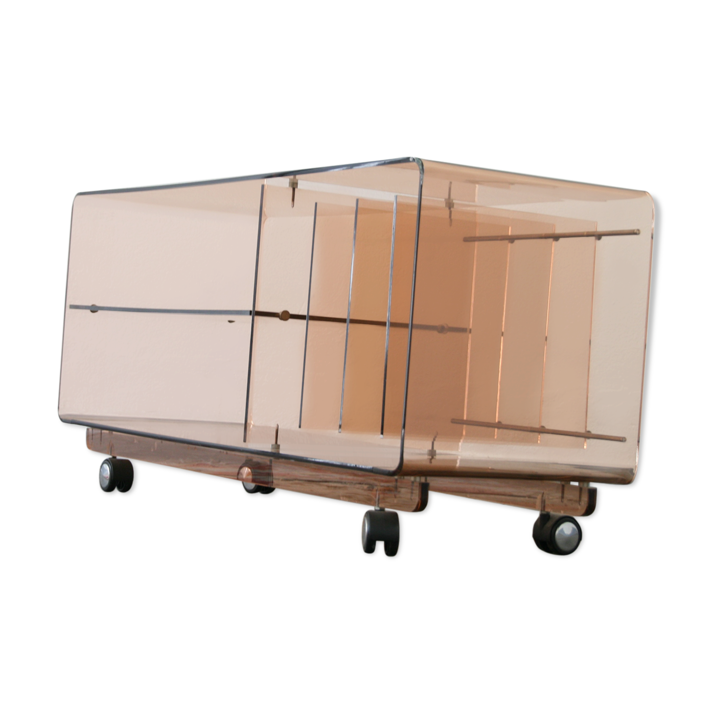 Vintage plexiglas tv/hifi unit