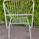 Pair of wrought iron armchairs year 60