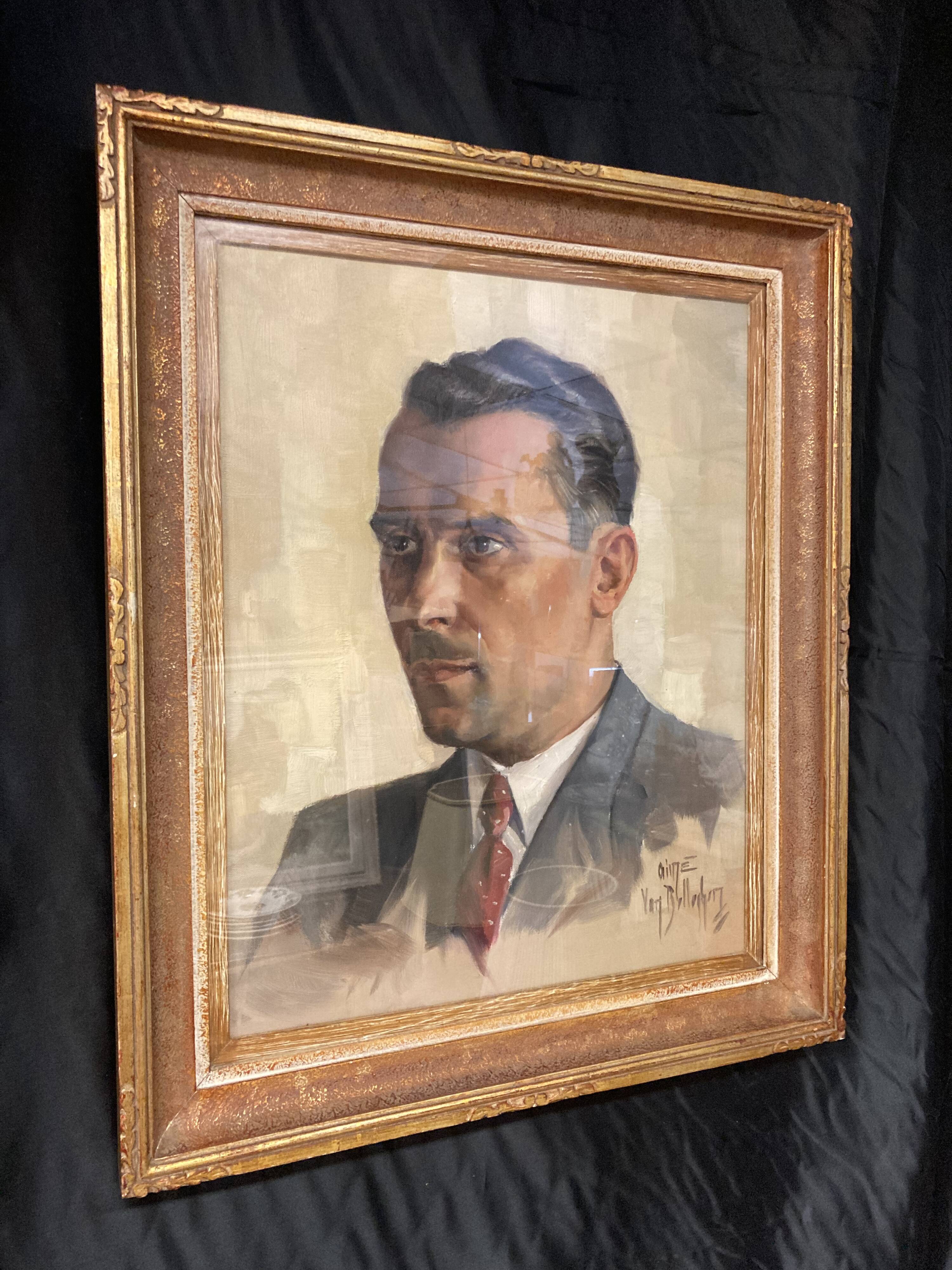 Aimé VAN BELLEGHEM (1922-1996), Portrait of René Brondel, oil on canvas