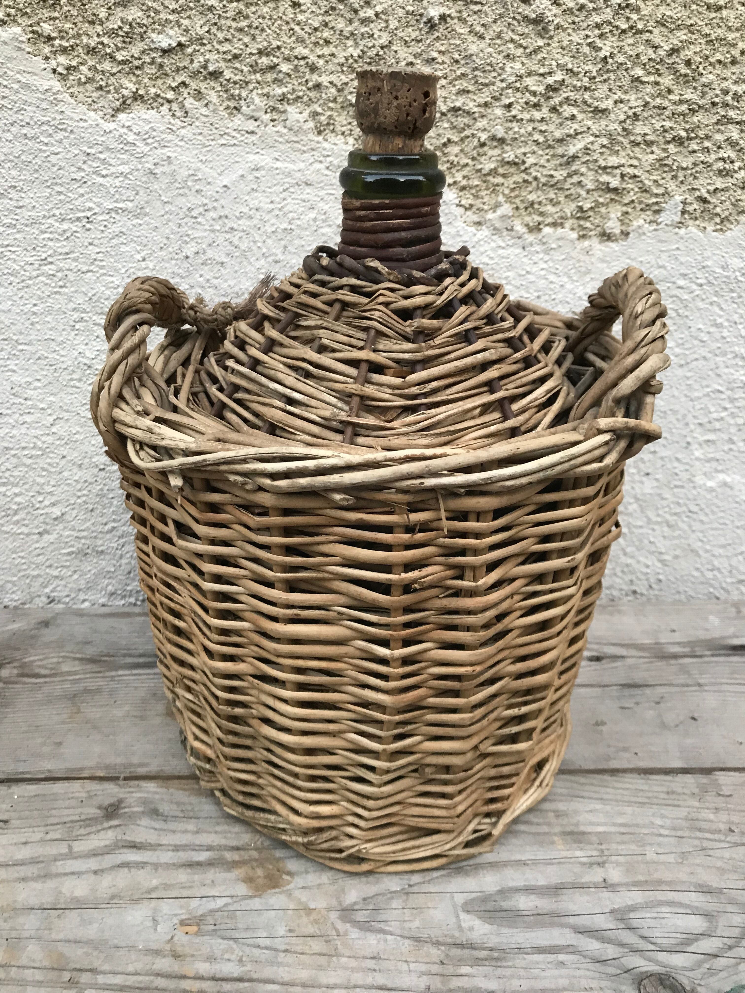 Demijohn rattan wicker woven